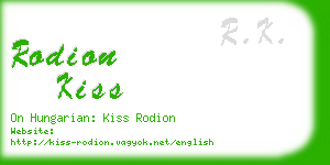rodion kiss business card